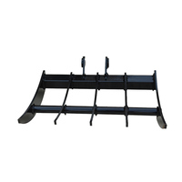 Ensemble complet d'accessoires pour mini-excavatrice, râteau de haute qualité, design durable avec dents