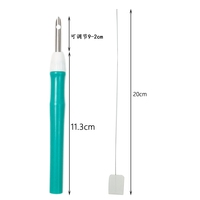 Aiguille à broder réglable en plastique, couleur verte, outil de crochet pour tapis