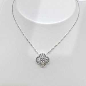 custom plata 925 sterling silver <b>cheap</b> enamel minimalist necklace wholesale designer flower clover pendant necklaces for girls - Product Image 5