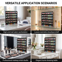 Étagère murale à 6 niveaux en acrylique noir pour vernis à ongles, présentoir d'huiles essentielles pour salon de beauté professionnel, spa et maison