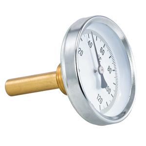 Цифровой биметаллический термометр 2,5 дюйма для труб водогрейных котлов, латунный шток, класс защиты IP55, OEM/ODM, настраиваемый, диапазон температур 0-120°C - Product Image 4