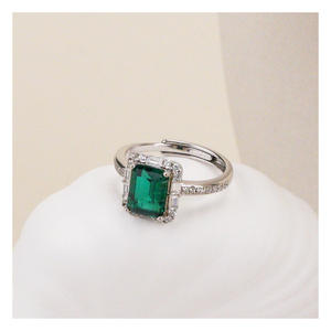 Gioielli di fidanzamento in argento 925 sfusi di alta qualità europeo americano laboratorio coltivato verde smeraldo taglio diamanti promessa fedi nuziali - Product Image 2