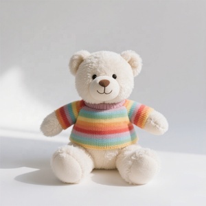 Ours en peluche personnalisé mignon de 8 pouces 25cm animaux de zoo jouets avec pull en coton PP coton accessoires de remplissage - Product Image 1