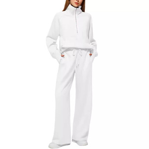 <span class=keywords><strong>Set</strong></span> di abbigliamento da salotto personalizzato <span class=keywords><strong>Set</strong></span> di felpe con Zip a quarto con pantaloni larghi <span class=keywords><strong>tuta</strong></span> da donna 2 pezzi - Product Image 5