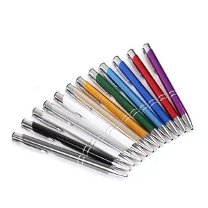 חדש נמוך MOQ משלוח מהיר באיכות גבוהה קלאסי משרד מתכת אלומיניום מוט חמצון כדור עט מתנה לקידום מכירות עט עם חישוקים