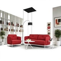 Ensemble de canapés de bureau Chesterfield modernes en tissu pour les zones de réception et la maison/l'hôtel, base en métal élégante pour le salon