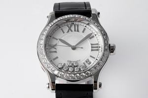 Montre mécanique de luxe pour femme, petite taille, haute qualité, avec lunette sertie de diamants, 5 pièces, collection Chopardes - Product Image 4