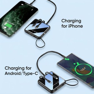 Chargeur portable <span class=keywords><strong>20000mAh</strong></span>, mini batterie externe de poche, charge rapide <span class=keywords><strong>25W</strong></span> PD avec câbles intégrés, écran LED numérique, batterie externe - Product Image 3