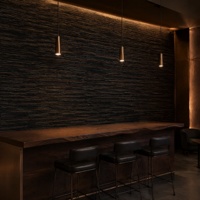 Panneau de revêtement mural incurvé en quartz souple, texture bois, MCM, imperméable, ignifuge, pour hôtel moderne, salon, salle de sport
