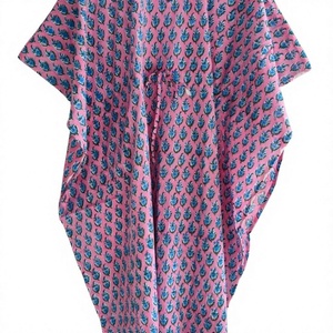 Robe en lin 100% écologique à imprimé floral, col en V, manches courtes, coupe ample, longueur genou, avec lien devant, pour un style décontracté estival - Product Image 6