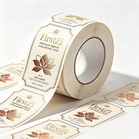 Étiquettes en vinyle holographique doré imperméables, imprimées UV, autocollants d'emballage en rouleau pour cosmétiques, parfums, shampoings, lotions
