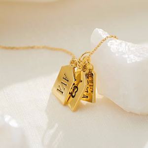 MECYLIFE personalizzato Mini Bar tag personalizzato inciso nome collana 18K placcato oro <span class=keywords><strong>regalo</strong></span> di compleanno per i suoi regali di <span class=keywords><strong>anniversario</strong></span> - Product Image 1