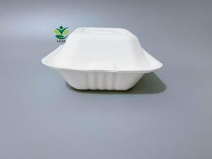 Kotak <span class=keywords><strong>Burger</strong></span> Bagasse sekali pakai 100% dapat terurai kemasan makanan cepat 6 inci wadah makanan Luar atas lipat - Product Image 3