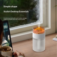 Nouveau Humidificateur de Voiture à Effet Flamme, Éclairage Ambiant, Alimentation USB, Diffuseur d'Arômes de Bureau, Modèle Compact Mini, Forte Production de Brume 0.5-1L