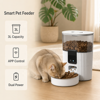 Distributeur automatique de nourriture pour animaux de compagnie intelligent WiFi 3L, contrôle par application, distributeur de nourriture pour chats et chiens, conception anti-blocage, minuterie, machine d'alimentation