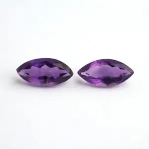 New Product Marquise Shape Design Stylish Elegant 5*10 Size Purple Natural Amethyst