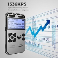 Grabadora de Voz Digital Metálica H91 de 8GB con Batería de Litio Integrada, Compatible con Tarjeta TF Externa, Multi-idioma, WAV, Conector USB, para Reuniones