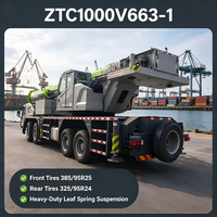 Grue mobile d'occasion de 100 tonnes, flèche de 60,5 m, hauteur maximale de 88,4 m, châssis 8x4, Poids total autorisé en charge (PTAC) de 50 000 kg pour le déplacement de machines lourdes