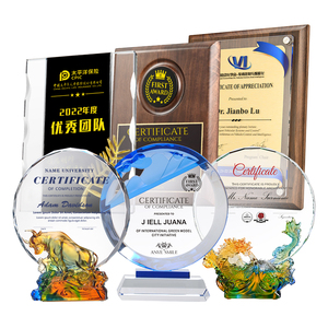 Plaque de certificat de récompense en cristal sablé en bois écologique personnalisée avec logo personnalisé - Product Image 5