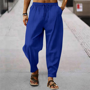 Pantaloni all'ingrosso estivi in cotone traspirante pantaloni larghi Casual <span class=keywords><strong>a</strong></span> <span class=keywords><strong>righe</strong></span> Hip Hop pantaloni sportivi - Product Image 2