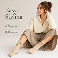 Chaussettes mi-mollet plissées respirantes de haute qualité pour femmes, confortables, unies, décontractées, pour le printemps et l'extérieur
