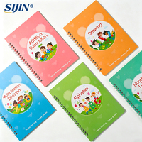Cahier d'exercices réutilisable pour enfants, reliure spirale, alphabet, mathématiques, dessin, cahier de copie pour l'apprentissage préscolaire en Malaisie