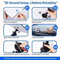 Starlink Mini Auto-Saugnapfhalterung 360° Drehbar Doppelt Sicherer Halt ABS-Material Wiederverwendbares Nano-Klebe-Zubehör