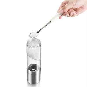 Gadget de cuisine créatif 2 en 1, moulin à poivre et à sel, cylindre en acier inoxydable détachable, transparent, pour la cuisine - Product Image 1