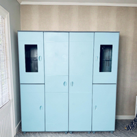 Armoire moderne en plastique à six portes pour la maison, meubles de chambre à coucher et panneau de rangement de vêtements de bateau, casier de style fenêtre