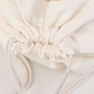 Wholesale Character <b>Waterproof</b> <b>Drawstring</b> Canvas Backpack Eco Friendly Color Blank Storage Shoulder Cotton Sport <b>Bag</b> Unisex - Product Image 3