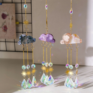 Cristalli all'ingrosso cherry agate cloud sun catcher healing stone campanelli eolici in <span class=keywords><strong>cristallo</strong></span> di quarzo - Product Image 1