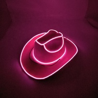 WD-A853 all'ingrosso inverno colorato Unisex peluche rosa Cowgirl bianco luci lampeggianti festa Festival Led cappello da Cowboy