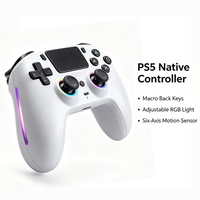 Manette de jeu sans fil compatible PC, compatible avec les jeux natifs P5, éclairage RGB, moteur de vibration, bouton Turbo, capteur 6 axes