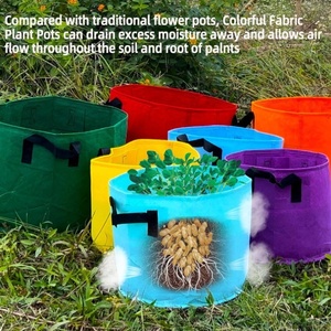 Sac de plantation en feutre pour l'agriculture transfrontalière, sac de culture pour légumes et plantes ornementales, seau de plantation en tissu non tissé, 3-10 gallons - Product Image 4
