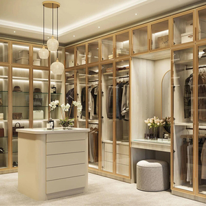 Armoires de luxe modernes avec éclairage LED, portes en verre, dressing - Product Image 2