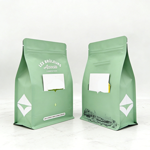 Sachet à <span class=keywords><strong>café</strong></span> à fond plat avec fermeture éclair, 8 côtés, personnalisable avec logo, 250g, 340g, 500g, avec valve et fente pour <span class=keywords><strong>carte</strong></span> - Product Image 2