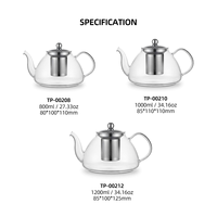 Théière en verre avec infuseur en acier inoxydable 800 ml / 27,33 oz, théière transparente en borosilicate pour thé infusé aux fruits, thé glacé, maison