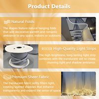 Voilages de plafond personnalisés pour mariages et hôtels, avec bandes LED intégrées, rideaux en tissu lumineux pour décoration de plafond