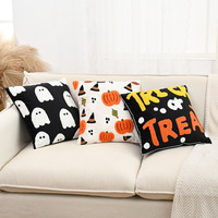 Halloween mort citrouille boucle tufté brodé housse de coussin hypoallergénique fantôme impression maison vacances décoratif jeter oreiller