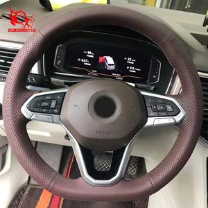 Cubierta para <span class=keywords><strong>volante</strong></span> de <span class=keywords><strong>coche</strong></span>, producto de <span class=keywords><strong>Amazon</strong></span>, color marrón, para ololkswagen Iuuuzz marmarok ololf State estado Assat T-Ross iiguan Etta - Product Image 6