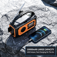 Radio de Supervivencia Portátil con Manivela Solar, Radio Meteorológica Inalámbrica FM AM WB