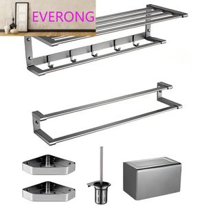 Ensemble d'accessoires de salle de bain moderne <span class=keywords><strong>5</strong></span> pièces en aluminium chromé argenté, quincaillerie de plomberie hôtelière, équipement de bain en acier inoxydable pour la maison - Product Image 3