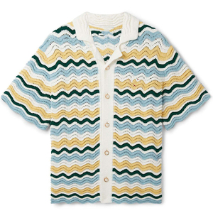 Maglione a maniche corte con Logo personalizzato Cardigan 100% maglieria in <span class=keywords><strong>cotone</strong></span> traforato per maglione lavorato a maglia primavera estate - Product Image 1