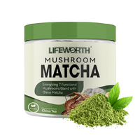 Lifeworth Champignons adaptogènes Avoine Poudre laiteuse mélanges thé vert latte au lait