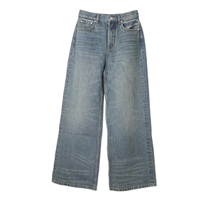 جينز أمريكي ريترو ممزق واسع الساق للرجال بخصر مرتفع - Product Image 2