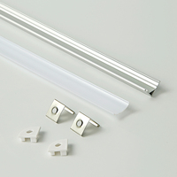 Profilé en aluminium LED d'angle à 45 degrés 1616H avec diffuseur opale pour éclairage linéaire LED