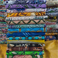 Kain Sutra Satin Lembut 100% dengan Cetakan Lilin Afrika Besar Warna Emas, Kain Lilin Ankara Belanda Asli dari Katun untuk Membuat Kemeja Elizabeth
