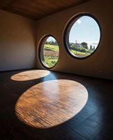Ventana Fija Redonda Moderna Grande de Aleación de Aluminio con Aislamiento Acústico y Vidrio Templado CBMmart para Cocina y Villa