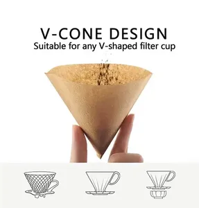 Papier filtre à <span class=keywords><strong>café</strong></span> papier filtre à <span class=keywords><strong>café</strong></span> rond de qualité alimentaire papier filtre en forme de V pâte à papier filtre en forme de cône - Product Image 2
