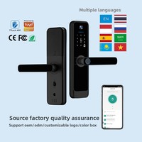 Kunci Pintar Paduan Aluminium dengan Pengenalan Sidik Jari, Kata Sandi, Kartu, dan Kunci, Bersertifikasi CE, Dapat Disesuaikan, Kontrol Tuya/TTlock, Harga Bersertifikat